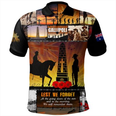 Australia Polo Shirt Anzac Day Honoring Gallipoli Heroes Memorial