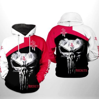 NBA Houston Rockets Punisher Skull Pullover Hoodie V2