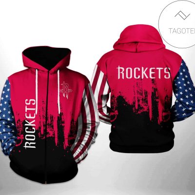 NBA Houston Rockets US Flag Pullover Hoodie