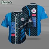 NBA Los Angeles Clippers Blue Black GC Baseball Jersey