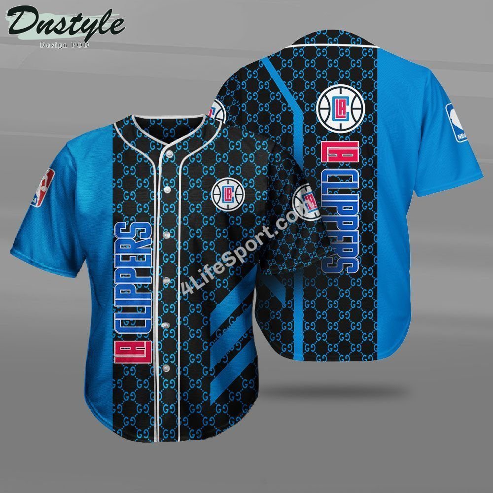 NBA Los Angeles Clippers Blue Black GC Baseball Jersey NBA Los Angeles Clippers Blue Black GC Baseball Jersey