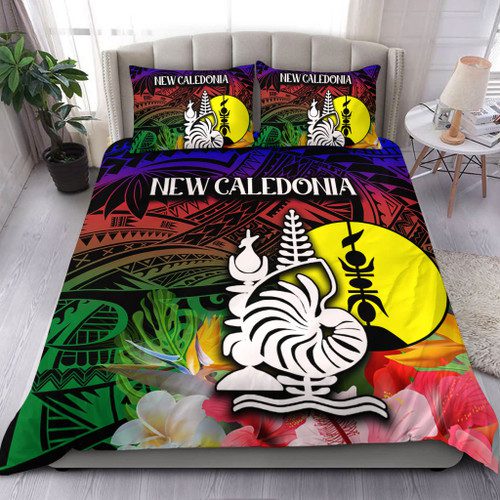 Australia South Sea Islanders Bedding Set - I'm New Caledonian In Polynesian Style With Tropical Hibiscus Flowers Bedding Set Australia South Sea Islanders Bedding Set - I'm New Caledonian In Polynesian Style With Tropical Hibiscus Flowers Bedding Set