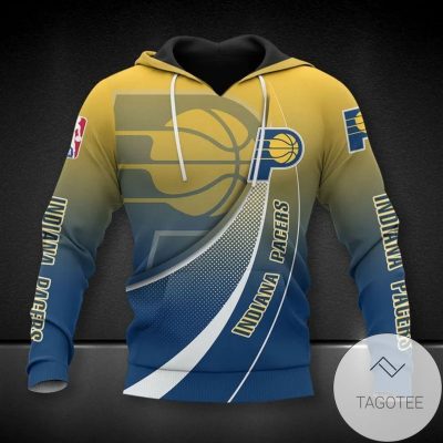 NBA Indiana Pacers Blue Gold Gradient Pullover Hoodie
