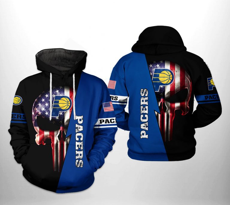 NBA Indiana Pacers US Flag Punisher Skull Pullover Hoodie NBA Indiana Pacers US Flag Punisher Skull Pullover Hoodie
