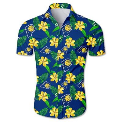 NBA Indiana Pacers Tropical Flowers Hawaiian Shirt