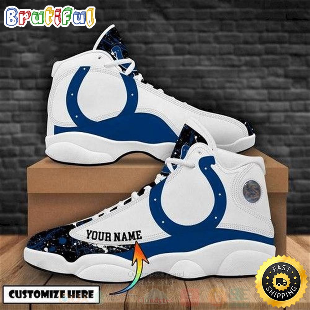 Indianapolis Colts Football Team Nfl Custom Name Air Jordan 13 Shoes