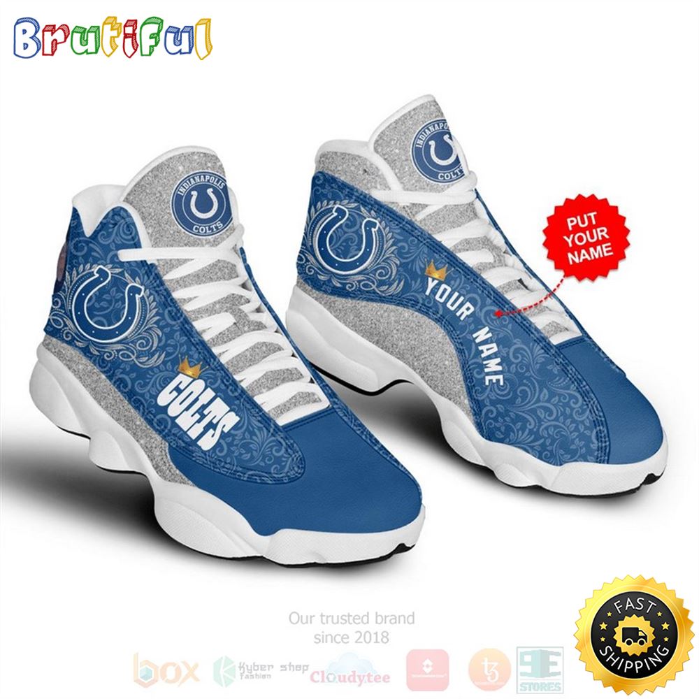 Indianapolis Colts Nfl Custom Name Air Jordan 13 Shoes 2