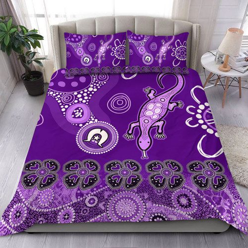 Australia Goanna Aboriginal Bedding Set - Indigenous Dot Goanna (Purple) Bedding Set Australia Goanna Aboriginal Bedding Set - Indigenous Dot Goanna (Purple) Bedding Set