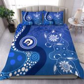 Australia Turtles Aboriginal Bedding Set - Indigenous Dot Turtles In The Ocean (Blue) Bedding Set