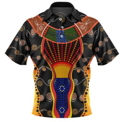 Australia Aboriginal Custom Polo Shirt - Indigenous Dot With Boomerang Inspired Polo Shirt