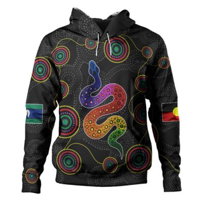 Australia Aboriginal Custom Hoodie - Indigenous Dreaming Rainbow Serpent Inspired Hoodie