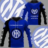 Inter Milan Blue Black Pullover Hoodie V1