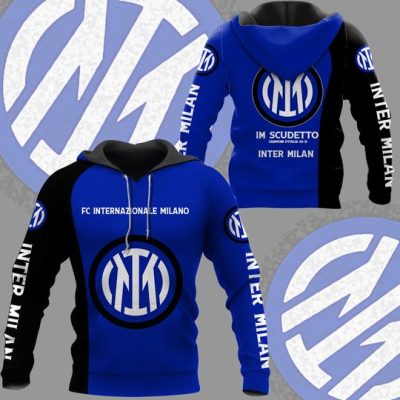 Inter Milan Blue Black Pullover Hoodie V1