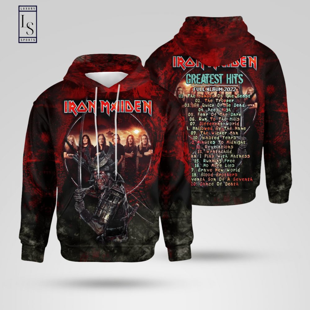 Iron Maiden Greatest Hits Album 2022 Pullover Hoodie Iron Maiden Greatest Hits Album 2022 Pullover Hoodie
