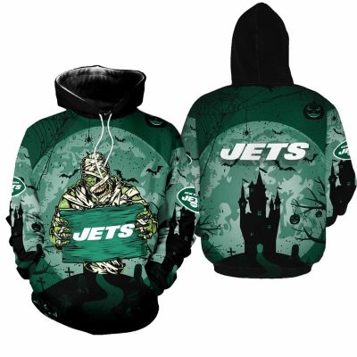 NFL New York Jets Green Mummy Halloween Pullover Hoodie