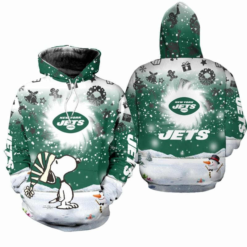 NFL New York Jets Snoopy Green Christmas Pullover Hoodie NFL New York Jets Snoopy Green Christmas Pullover Hoodie