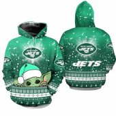 NFL New York Jets Baby Yoda Christmas Pullover Hoodie