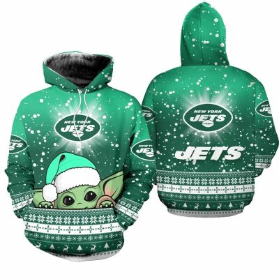 NFL New York Jets Baby Yoda Christmas Pullover Hoodie