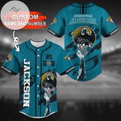 NFL Jacksonville Jaguars Custom Name Number Helmet Teal Baseball Jersey