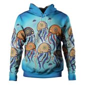 Australia Dot Painting Inspired Aboriginal Hoodie - Jellyfish Art In Aboriginal Dot Style Hoodie