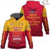 NFL Kansas City Chiefs Custom Name Number Red Yellow Super Bowl 2022 - 2023 Champions LVII Pullover Hoodie