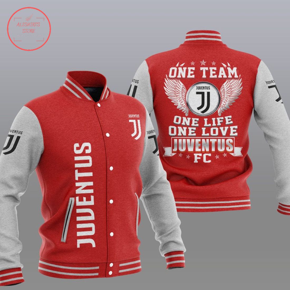 Juventus FC Red One Team Baseball Jacket Juventus FC Red One Team Baseball Jacket
