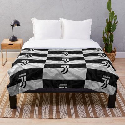 Juventus FC Plaid Grey Black Fleece Blanket
