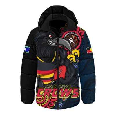 Adelaide Crows Hooded Padded Jacket Power Through Generations NAIDOC Edition