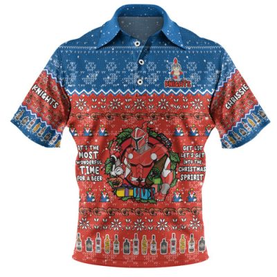 Newcastle Knights Christmas Custom Polo Shirt - Chrissie Spirit Polo Shirt