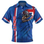 Newcastle Knights Polo Shirt - Happy Australia Day Flag Scratch Style