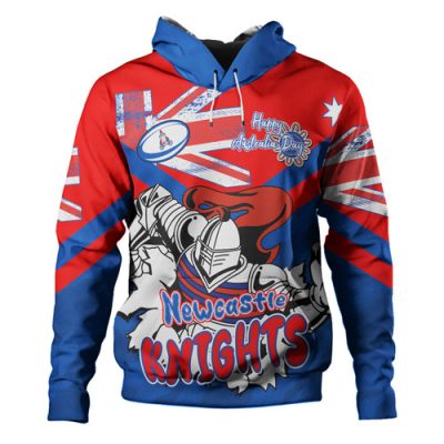 Newcastle Knights Hoodie - Happy Australia Day We Are One And Free