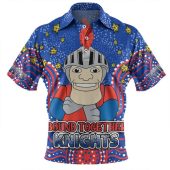 Newcastle Knights Custom Polo Shirt - Custom With Aboriginal Inspired Style Of Dot Painting Patterns  Polo Shirt