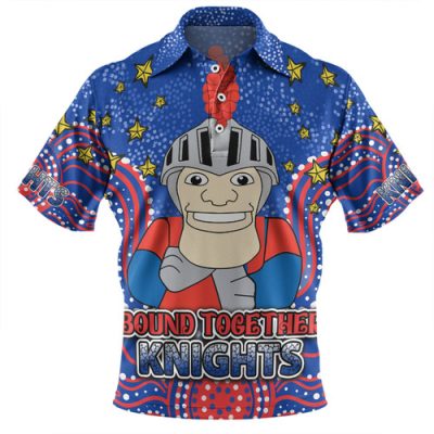 Newcastle Knights Custom Polo Shirt - Custom With Aboriginal Inspired Style Of Dot Painting Patterns  Polo Shirt
