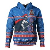 Newcastle Knights Christmas Custom Hoodie - Ugly Xmas And Aboriginal Patterns For Die Hard Fan Hoodie