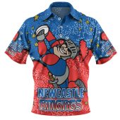 Newcastle Knights Custom Polo Shirt - Team With Dot And Star Patterns For Tough Fan Polo Shirt