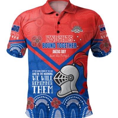 Newcastle Knights Anzac Custom Polo Shirt - Knights Bound Together Polo Shirt