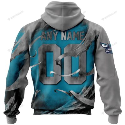 NBA Charlotte Hornets Custom Name Number Gray Teal Skull Pullover Hoodie