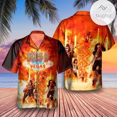 Kiss Vegas Live Album Cover Hawaiian Shirt