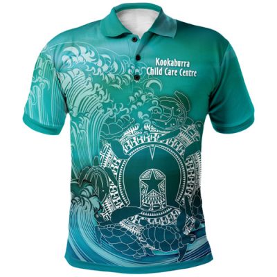 (Kookaburra Child Care Centre) Australia Torres Strait Islands Inspired Polo Shirt - Torres Strait Islands in Wave
