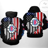 NBA Los Angeles Clippers US Flag Scratch Pullover Hoodie