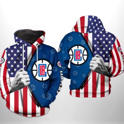 NBA Los Angeles Clippers US Flag Pullover Hoodie V2