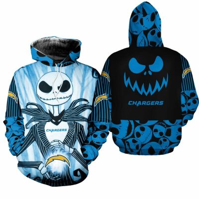NFL Los Angeles Chargers Jack Skellington Pullover Hoodie V4