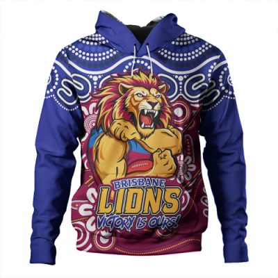 Brisbane Lions Hoodie Aboriginal Inspired Tough Fan Football For Life