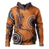 Australia Aboriginal Inspired Hoodie - Aboriginal Art With Lizard Hoodie
