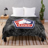 Losc Lille Black Grey Big Logo Fleece Blanket.jpg - demo10
