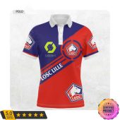 LOSC Lille Ligue 1 Blue Red Polo Shirt
