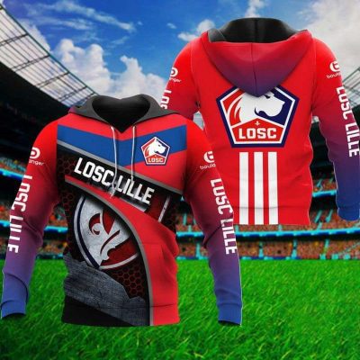 LOSC Lille Special Style White Stripes Pullover Hoodie