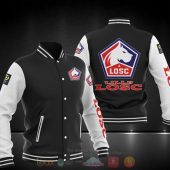 LOSC Lille Black White Baseball Jacket