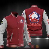 LOSC Lille Red Grey Baseball Jacket