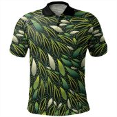 Australia Aboriginal Polo Shirt - Green Bush Leaves Seamless Polo Shirt
